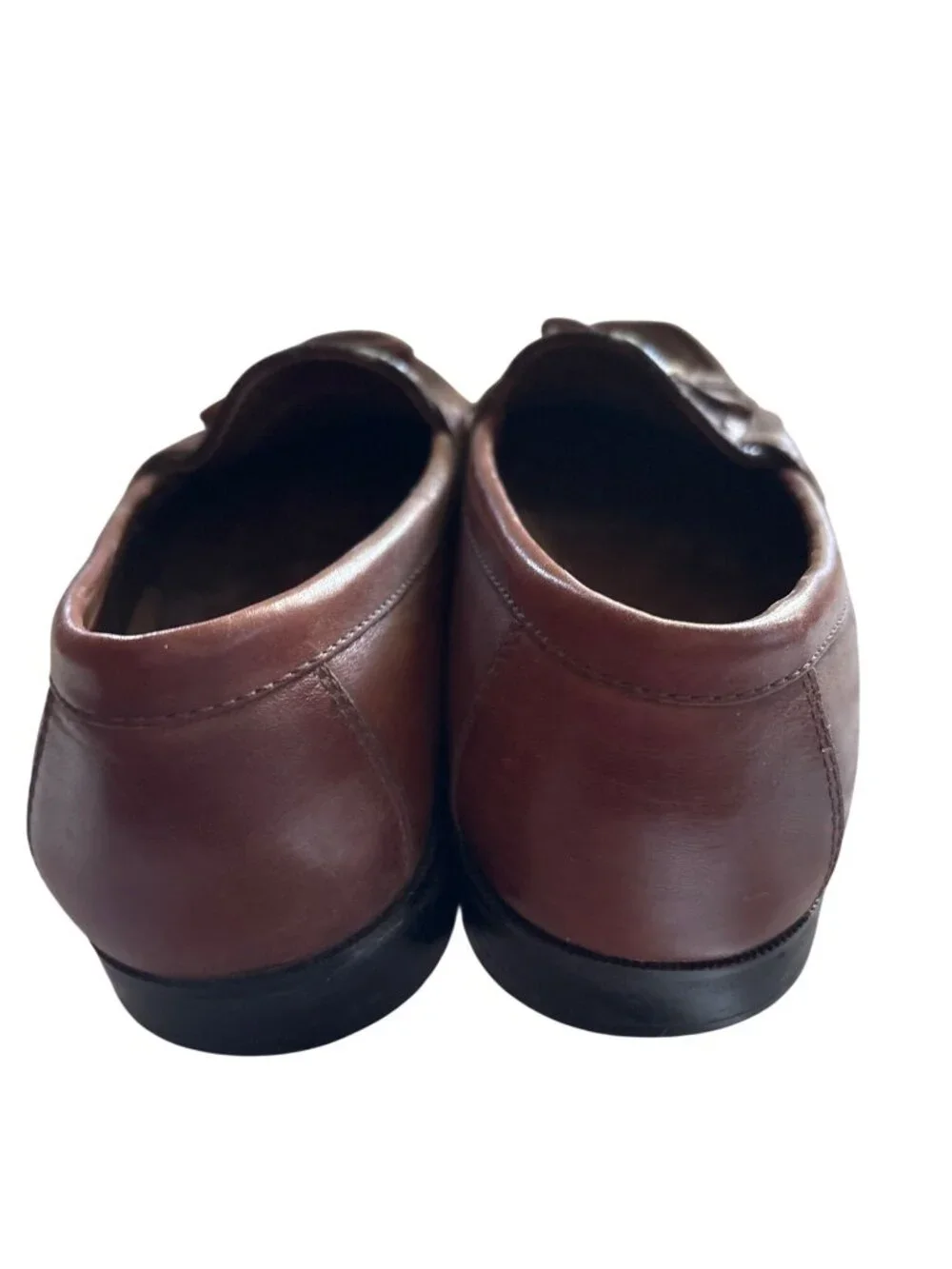 Vintage Johnston & Murphy Mens Brown Leather Tassel Loafers Size 9.5M